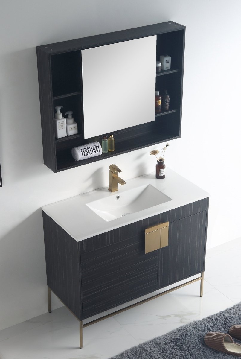 40" Tennant Brand Kuro Minimalistic Dawn Gray Bathroom Vanity - CL-102DG-40ZI - Bentoncollections