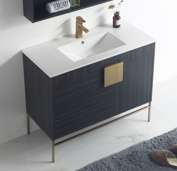 40" Tennant Brand Kuro Minimalistic Dawn Gray Bathroom Vanity - CL-102DG-40ZI - Bentoncollections