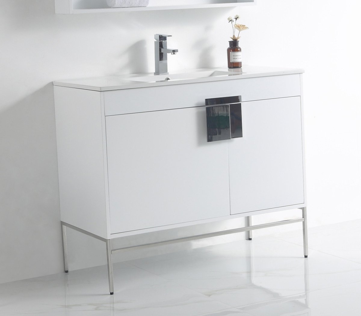 40" Tennant Brand Kuro Minimalistic White Bathroom Vanity - CL-101WH-40ZI - Bentoncollections
