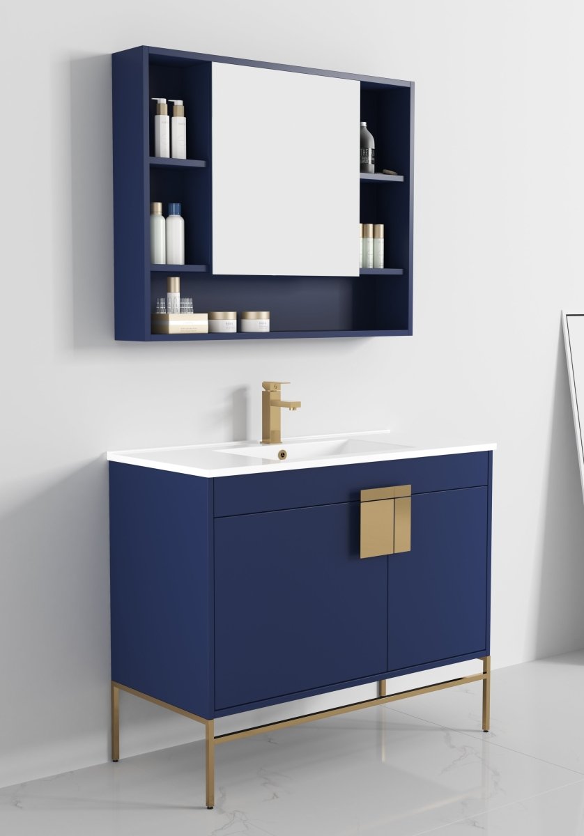 40" Tennant Brand Kuro Minimalistic White Bathroom Vanity - CL-108NB -40ZI - Bentoncollections