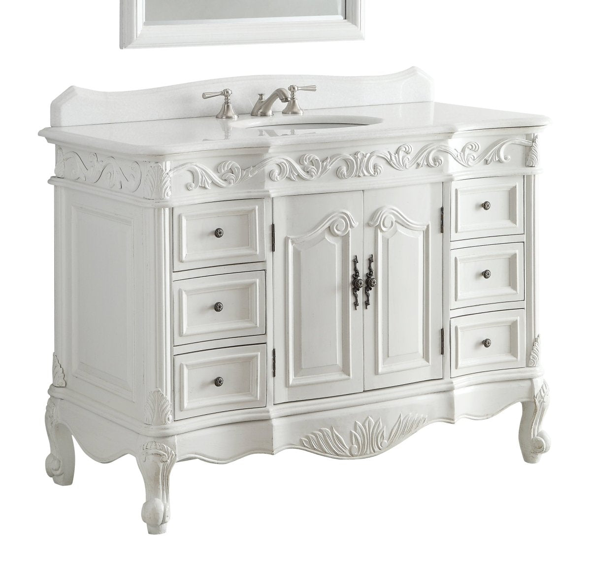 42" Antique White Traditional Style Single Sink Beckham Bathroom Vanity - SW-3882W-AW-42 - Bentoncollections