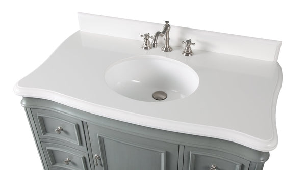 42" Benton Collection Modern Style Sesto Grey Bathroom Vanity - 1044CK-QT - Bentoncollections