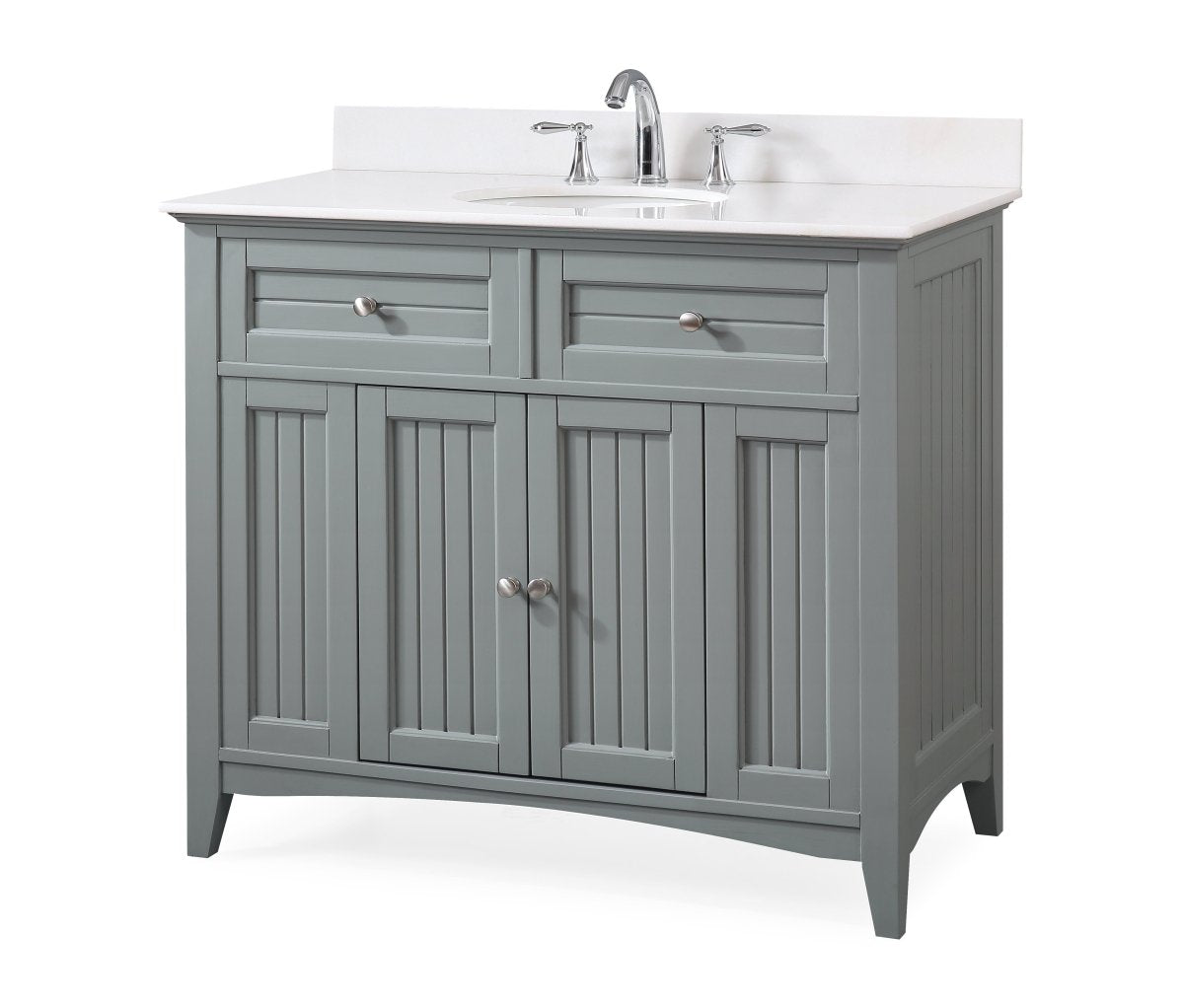42" Benton Collection Triadsville Cottage Style Gray Bathroom Cabinet Sink Vanity GD-47539-CK42 - Bentoncollections