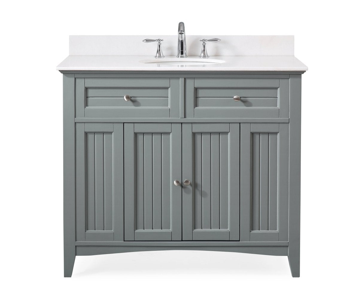 42" Benton Collection Triadsville Cottage Style Gray Bathroom Cabinet Sink Vanity GD-47539-CK42 - Bentoncollections