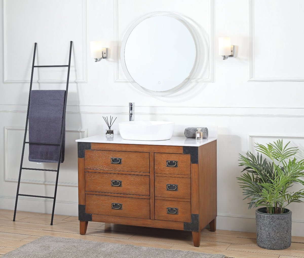 42" Benton Collection Vessel Sink Traditional Style Bathroom Vanity Akira CF-35542 - Bentoncollections