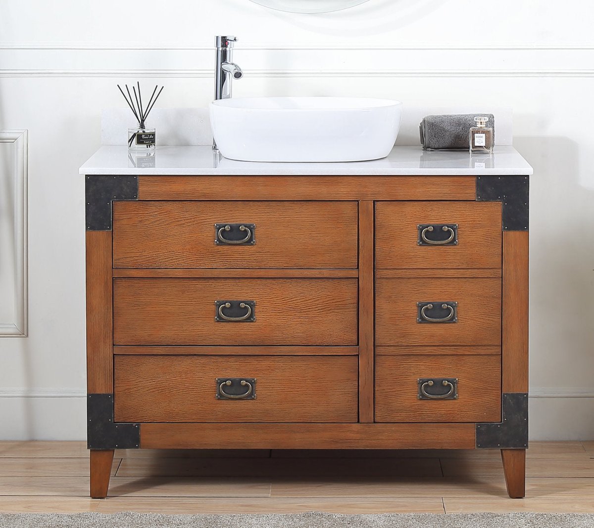 42" Benton Collection Vessel Sink Traditional Style Bathroom Vanity Akira CF-35542 - Bentoncollections