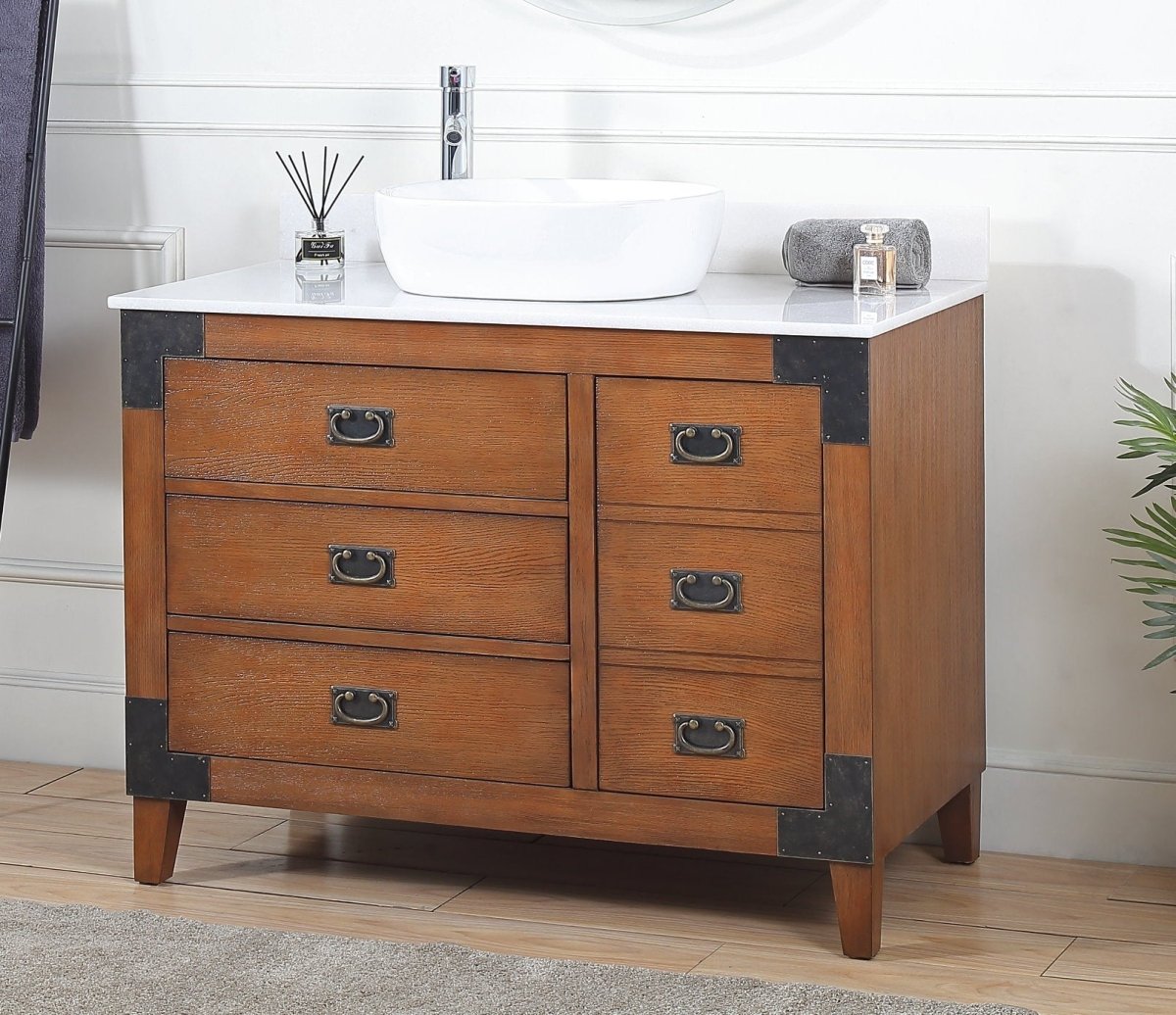 42" Benton Collection Vessel Sink Traditional Style Bathroom Vanity Akira CF-35542 - Bentoncollections