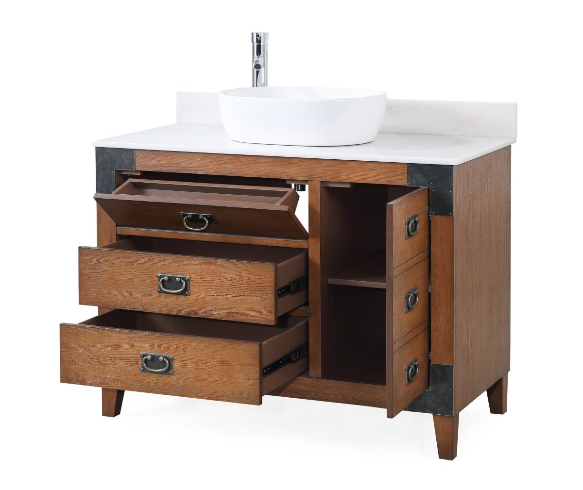 42" Benton Collection Vessel Sink Traditional Style Bathroom Vanity Akira CF-35542 - Bentoncollections