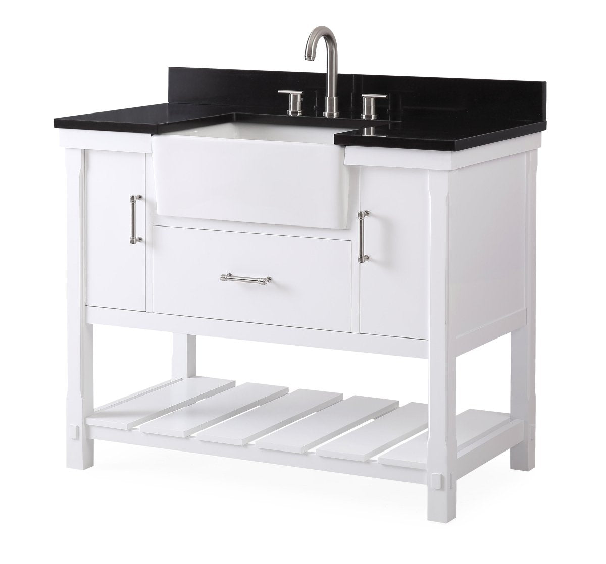 42-Inches Kendia Farmhouse Sink Bathroom Vanity - GD-7042-WT42-RA - Bentoncollections