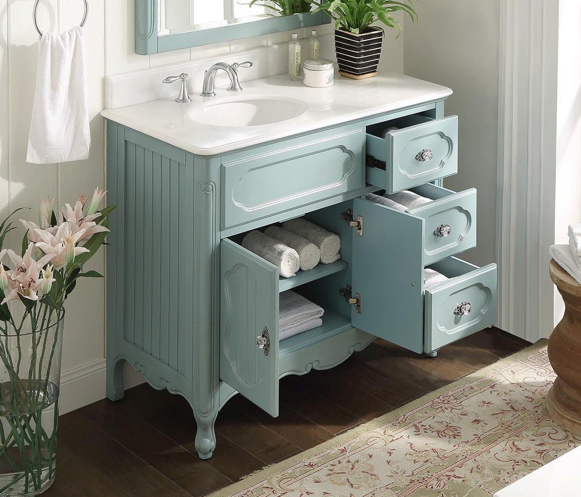 42” Knoxville Bathroom Sink Vanity - Benton Collection Model GD-1509BU-42 - Bentoncollections