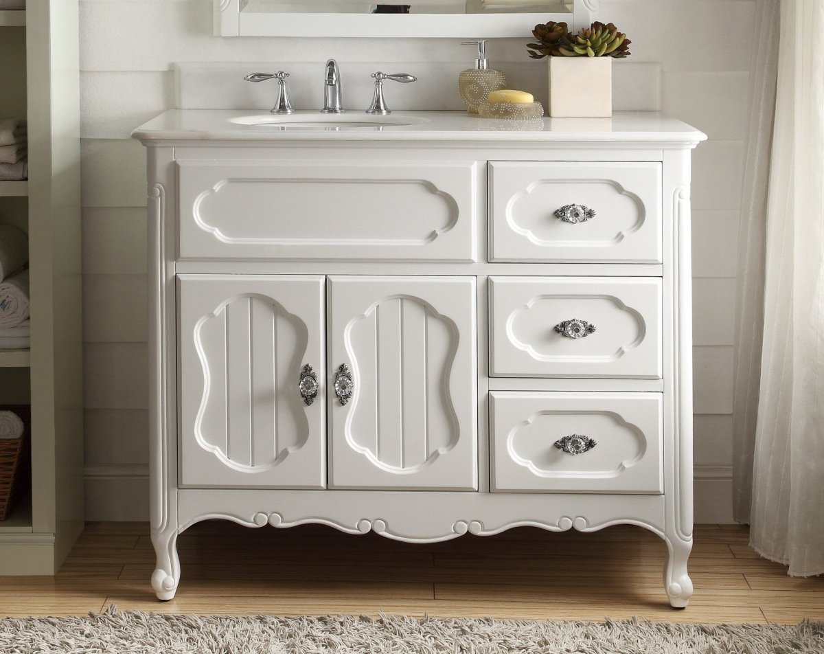 42” Knoxville Bathroom Sink Vanity - Benton Collection Model GD-1509W-42 - Bentoncollections
