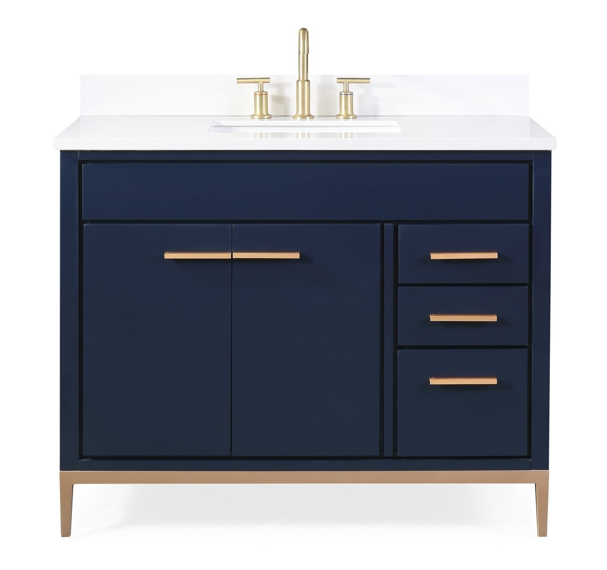 42" Tennant Brand Beatrice Navy Blue Modern Bathroom Sink Vanity TB-9444NB-V42 - Bentoncollections