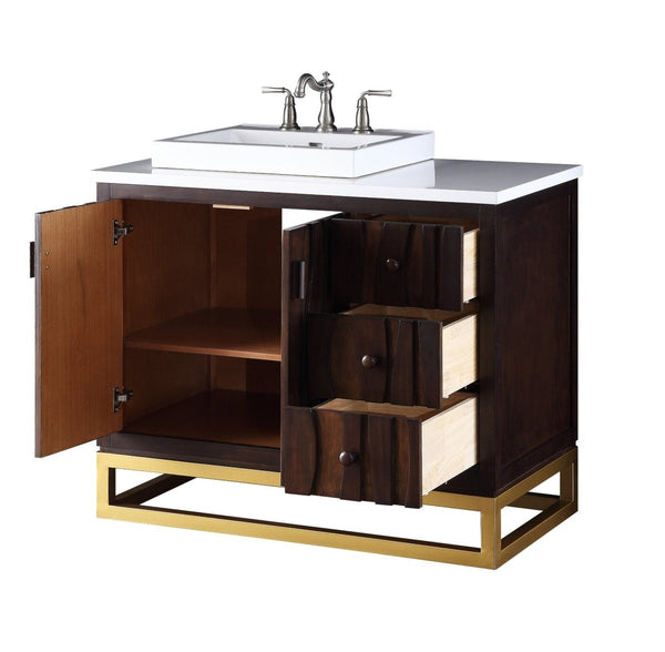 42" Tennant Brand Catalanes Modern Contemporary Bathroom Sink Vanity Cabinet - TB-9655-42 - Bentoncollections