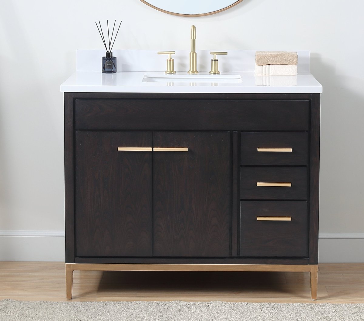 42" Tennant Brand Modern Style Beatrice Bathroom Sink Vanity - TB-9433DK-V42 Wenge color - Bentoncollections