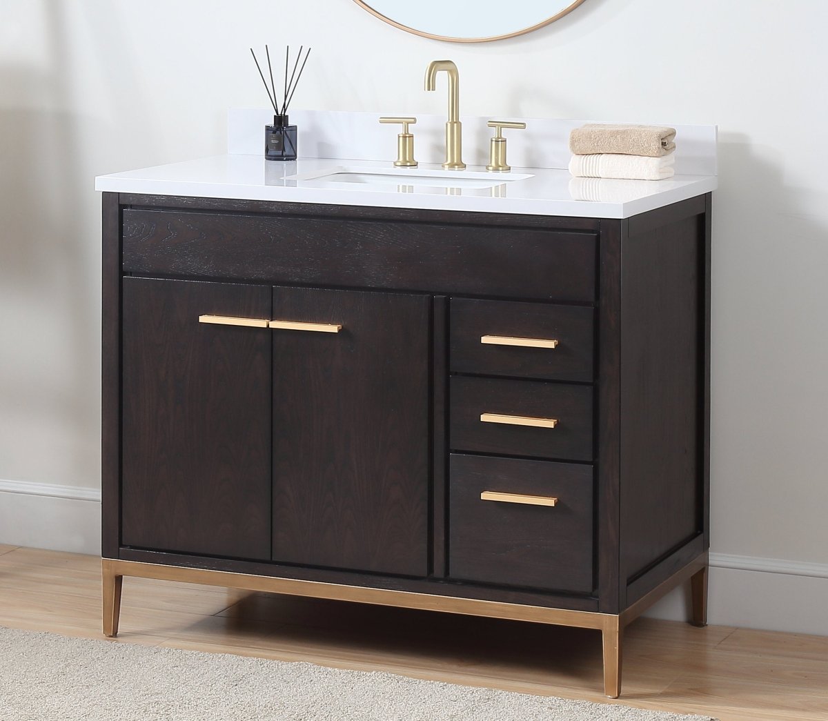42" Tennant Brand Modern Style Beatrice Bathroom Sink Vanity - TB-9433DK-V42 Wenge color - Bentoncollections