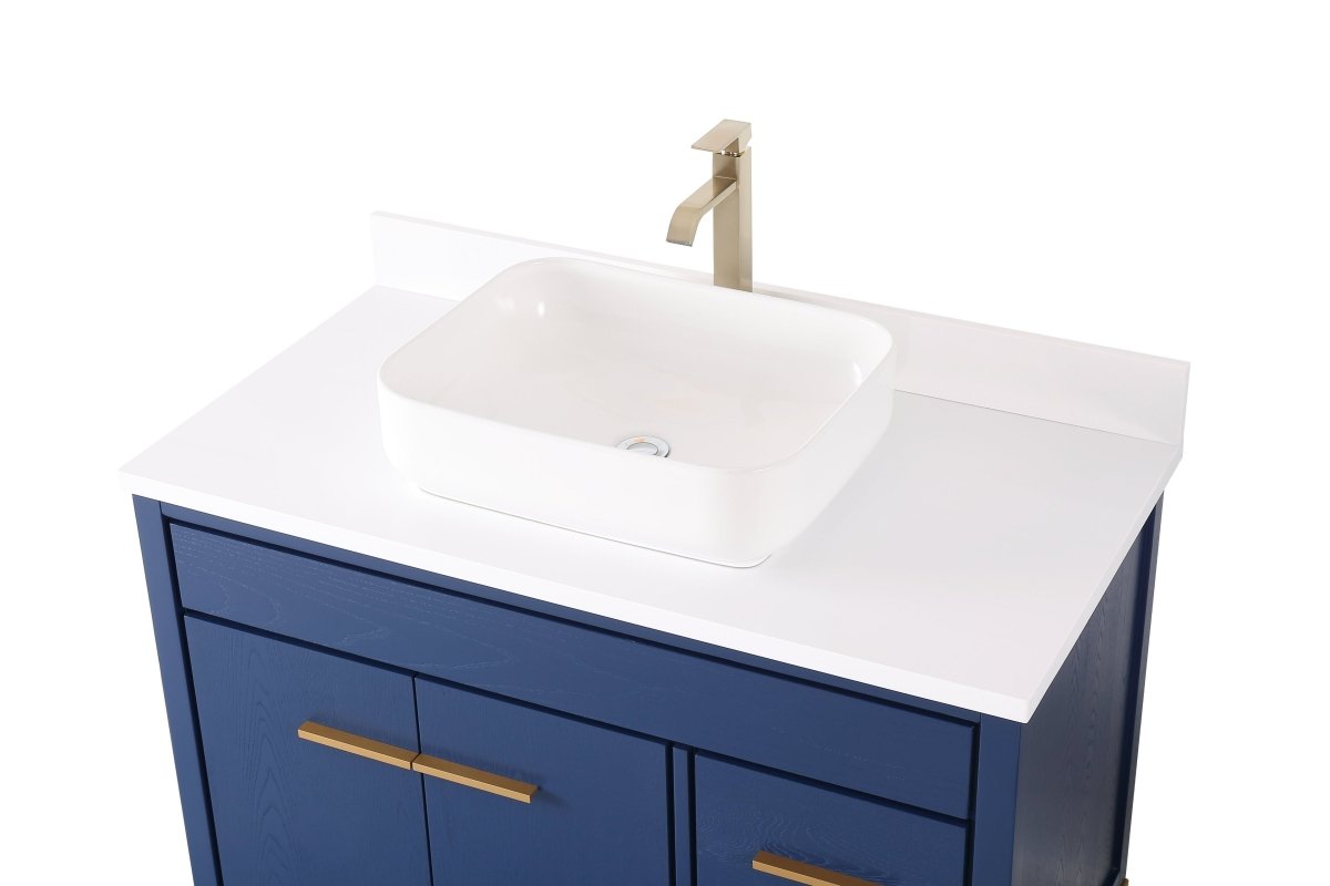 42" Tennant Brand Modern Style Blue Beatrice Vessel Sink Bathroom Vanity - TB-9942VB-42QT - Bentoncollections