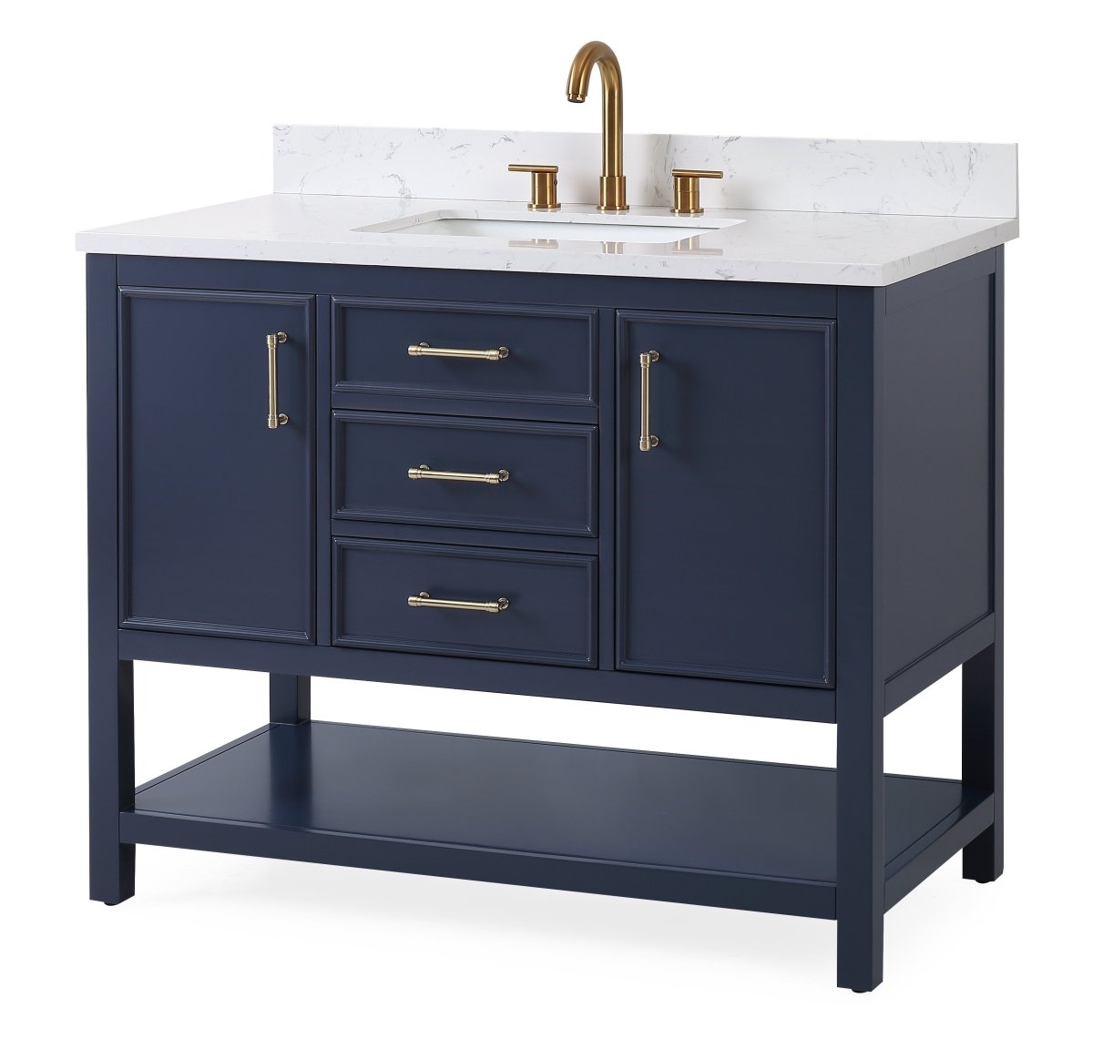 42" Tennant Brand Navy Blue Single Sink Bathroom Vanity - Felton SKU # 7220-NB42 - Bentoncollections