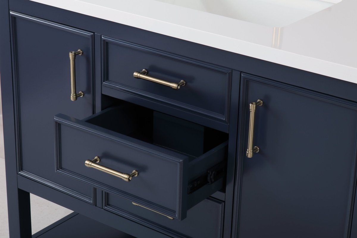 42" Tennant Brand Navy Blue Single Sink Bathroom Vanity - Felton SKU # 7220-NB42 - Bentoncollections