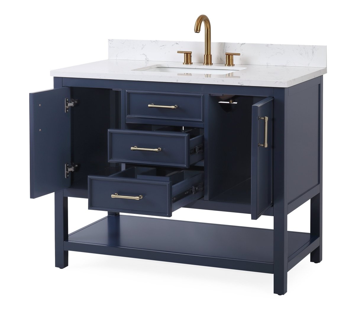 42" Tennant Brand Navy Blue Single Sink Bathroom Vanity - Felton SKU # 7220-NB42 - Bentoncollections