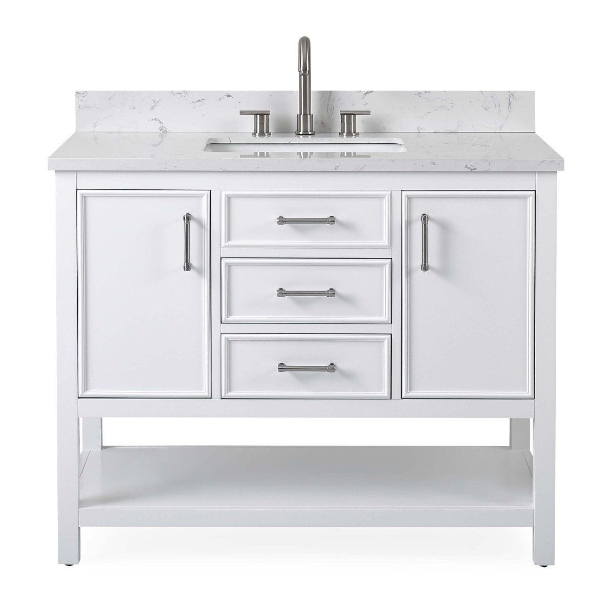 42" Tennant Brand White Single Sink Bathroom Vanity - Felton SKU # 7220-W42 - Bentoncollections