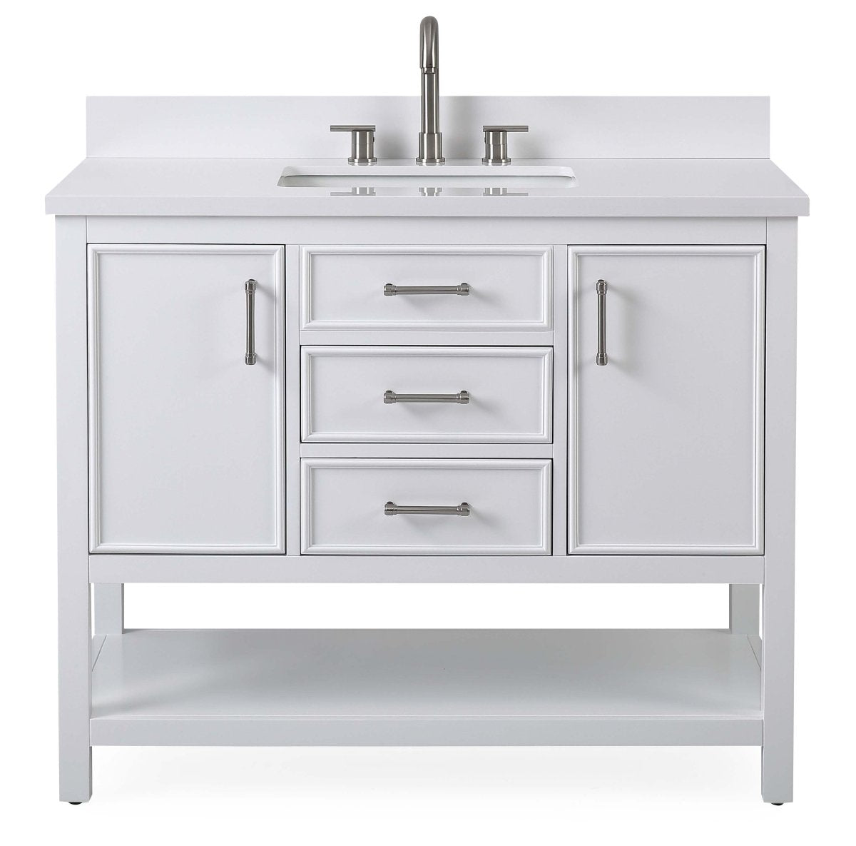 42" Tennant Brand White Single Sink Bathroom Vanity - Felton SKU # 7220-W42 - Bentoncollections