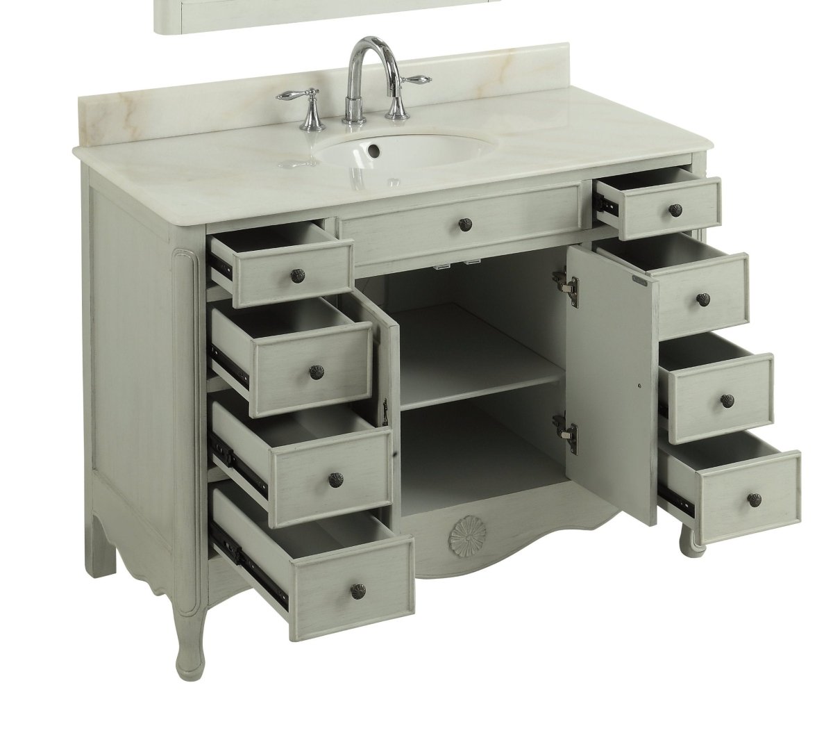 46.5" Benton Collection Distressed Grey Fayetteville Bathroom Sink Vanity HF-8535CK - Bentoncollections