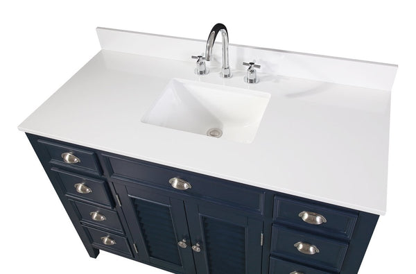 46.5" Benton Collection Navy Blue Zapate Bathroom Sink Vanity NB-4485 - Bentoncollections