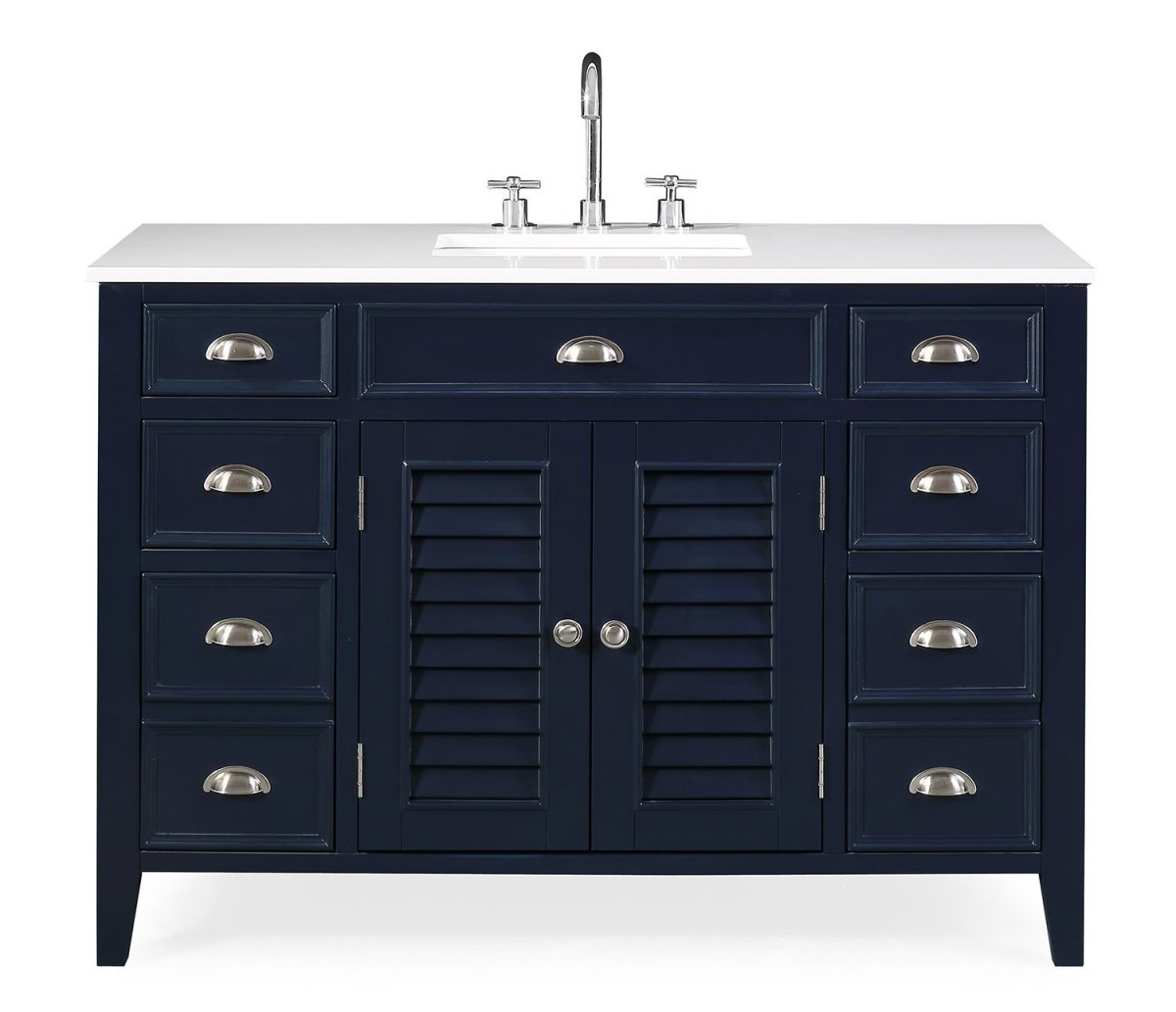 46.5" Benton Collection Navy Blue Zapate Bathroom Sink Vanity NB-4485 - Bentoncollections