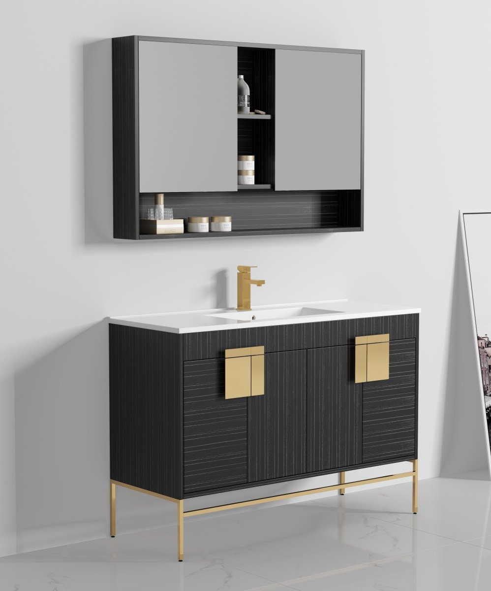 47" Kuro Minimalistic Dawn Gray Single Sink Bathroom Vanity CL-102DG-50SK - Bentoncollections