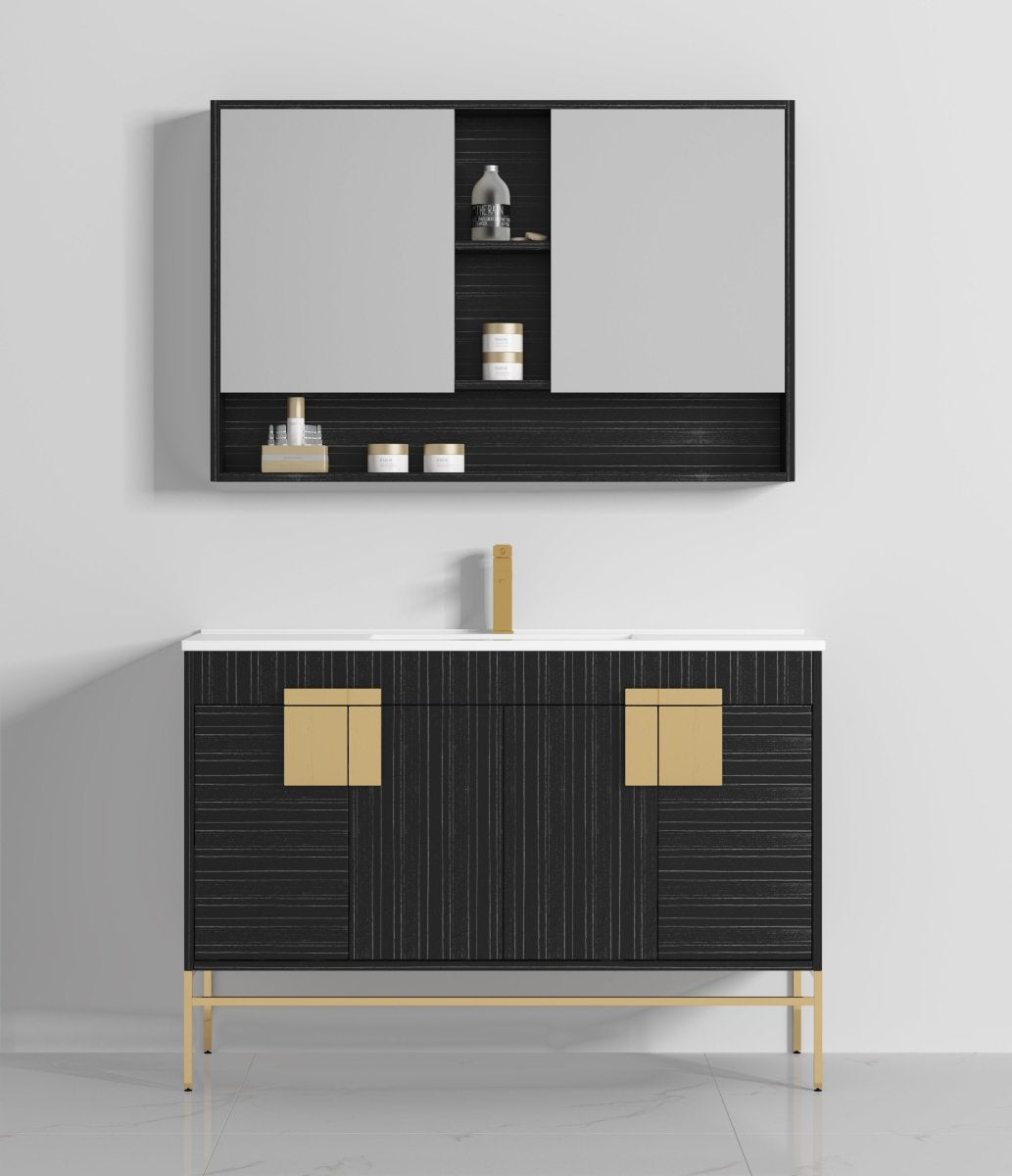 47" Kuro Minimalistic Dawn Gray Single Sink Bathroom Vanity CL-102DG-50SK - Bentoncollections