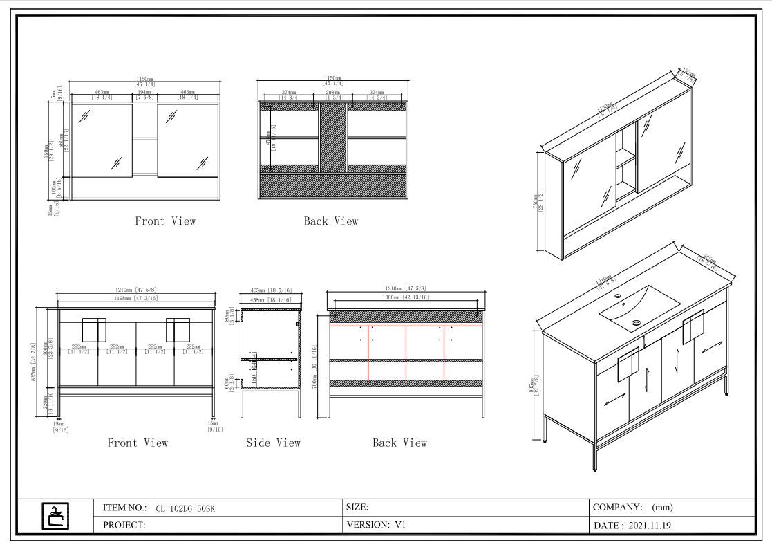 47" Tennant Brand Kuro Minimalistic White Single Sink Bathroom Vanity CL-101WH-50SK - Bentoncollections