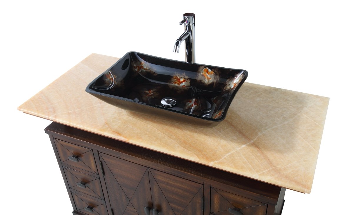 48" Benton Collection Verdana Vessel Sink Bathroom Vanity Model # Q0136-8XA - Bentoncollections