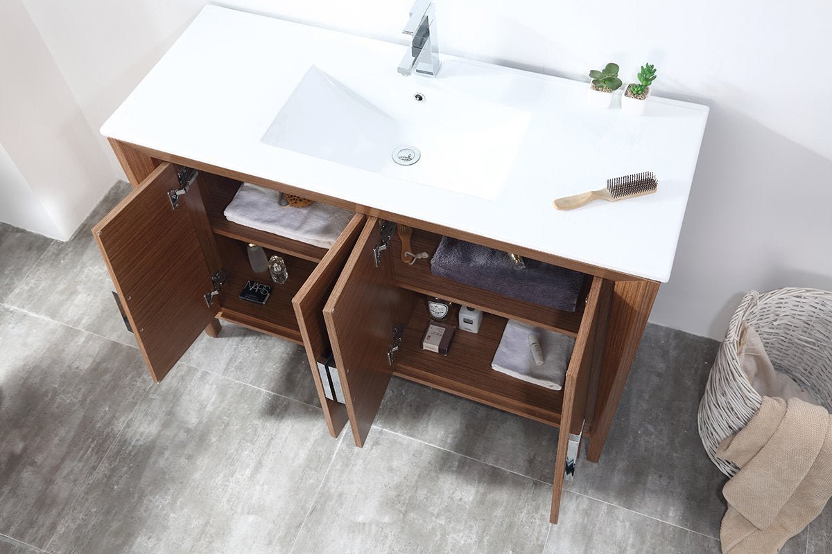 48" Larvotto Light Wheat Color Modern Bathroom Sink Vanity CL-22WV47-ZI - Bentoncollections