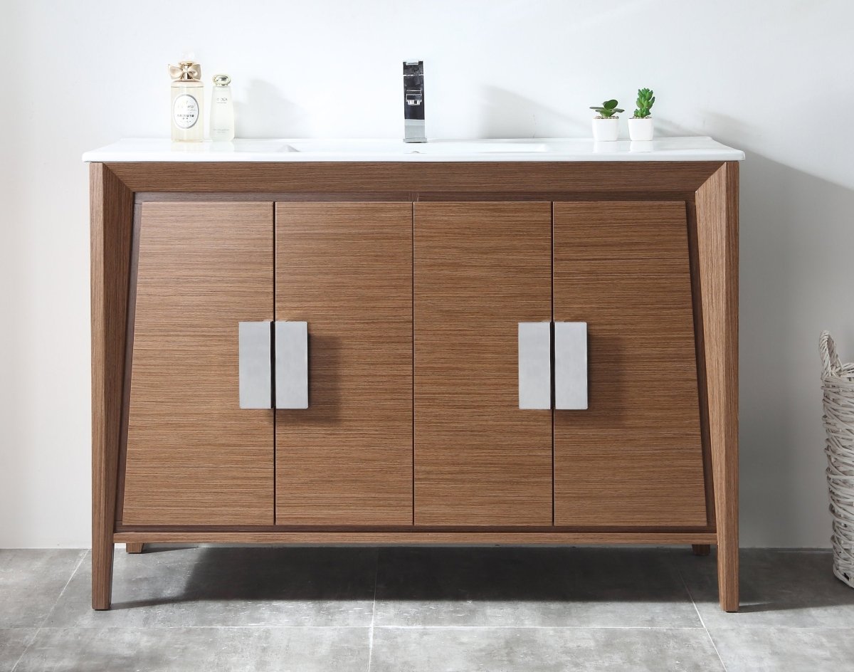 48" Larvotto Light Wheat Color Modern Bathroom Sink Vanity CL-22WV47-ZI - Bentoncollections