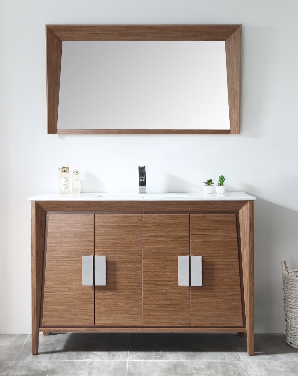 48" Larvotto Light Wheat Color Modern Bathroom Sink Vanity CL-22WV47-ZI - Bentoncollections