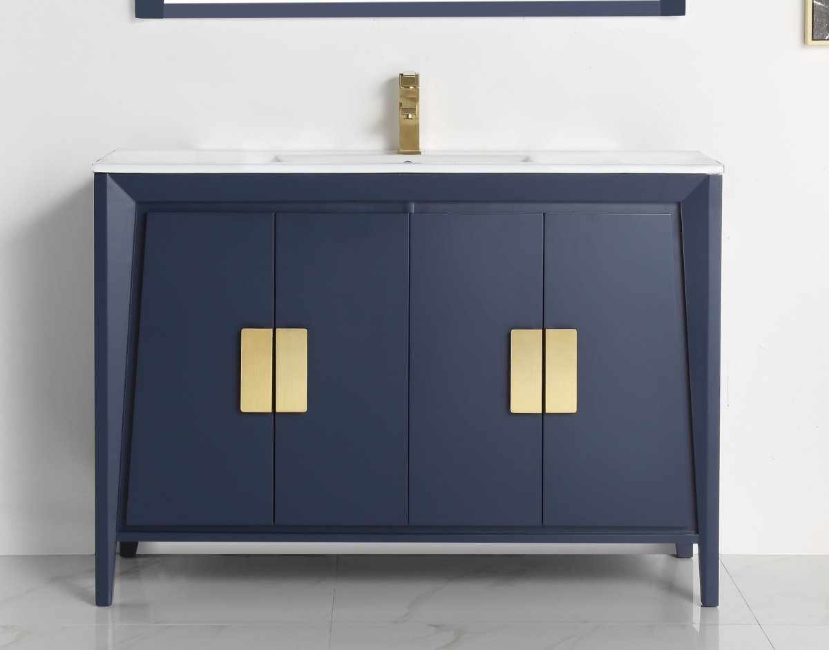 48" Larvotto Navy Blue Color Modern Bathroom Sink Vanity - CL-22NB47-ZI - Bentoncollections