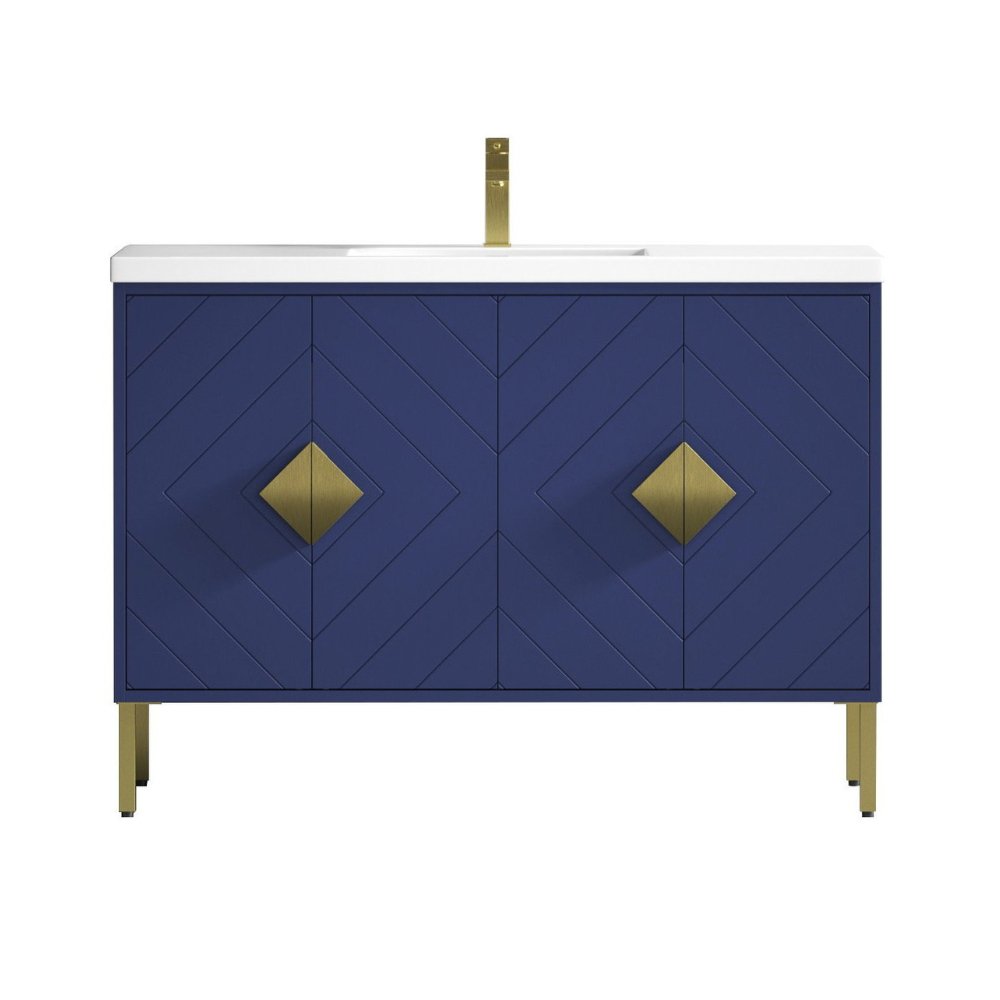 48" Tennant Brand Modern Style Navy Blue Eileen Bathroom Sink Vanity - AC-66NB48 - Bentoncollections