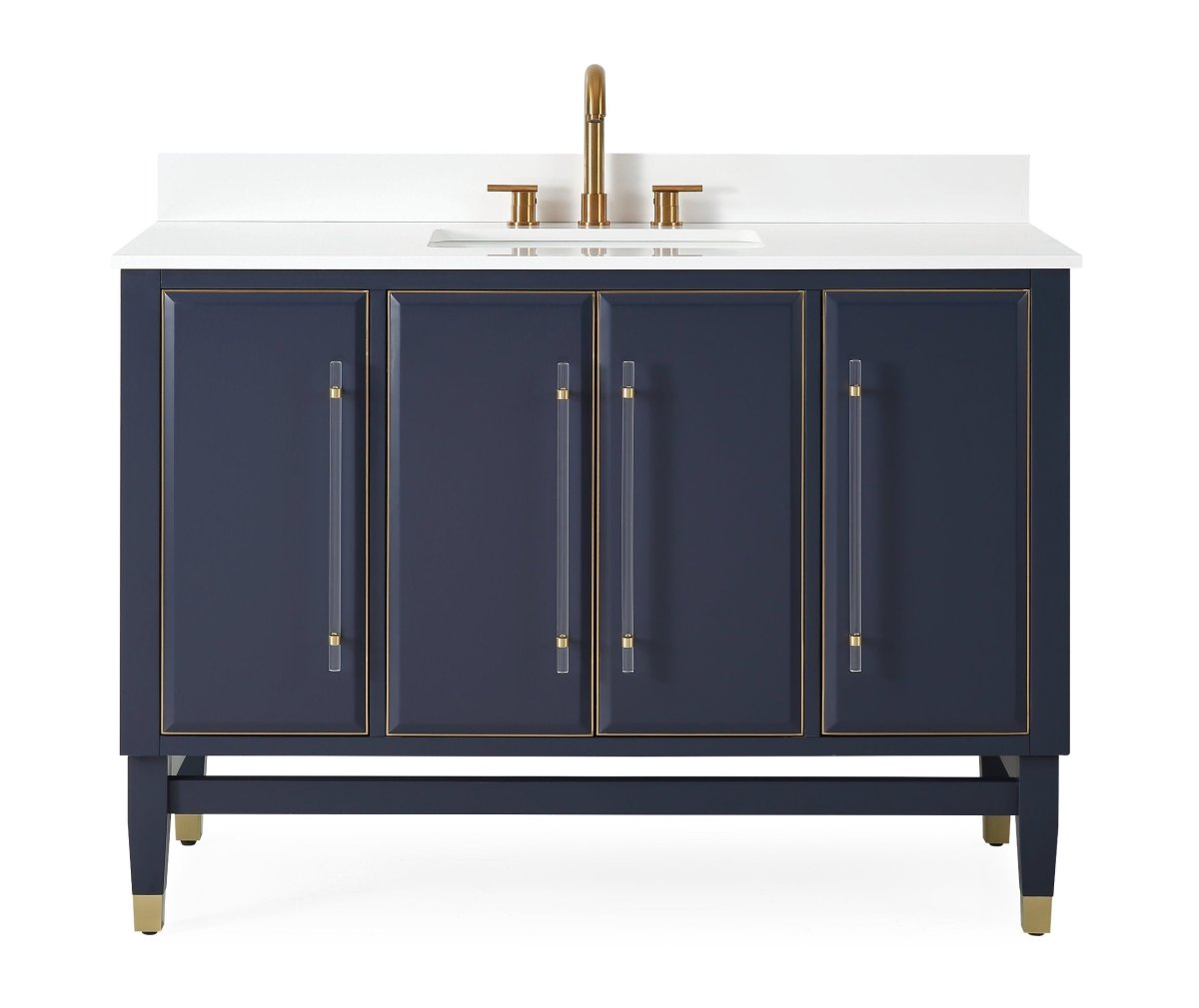 48" Tennant Brand Navy Blue Bertone Bathroom Sink Vanity - Model # Q169NB-48QT - Bentoncollections