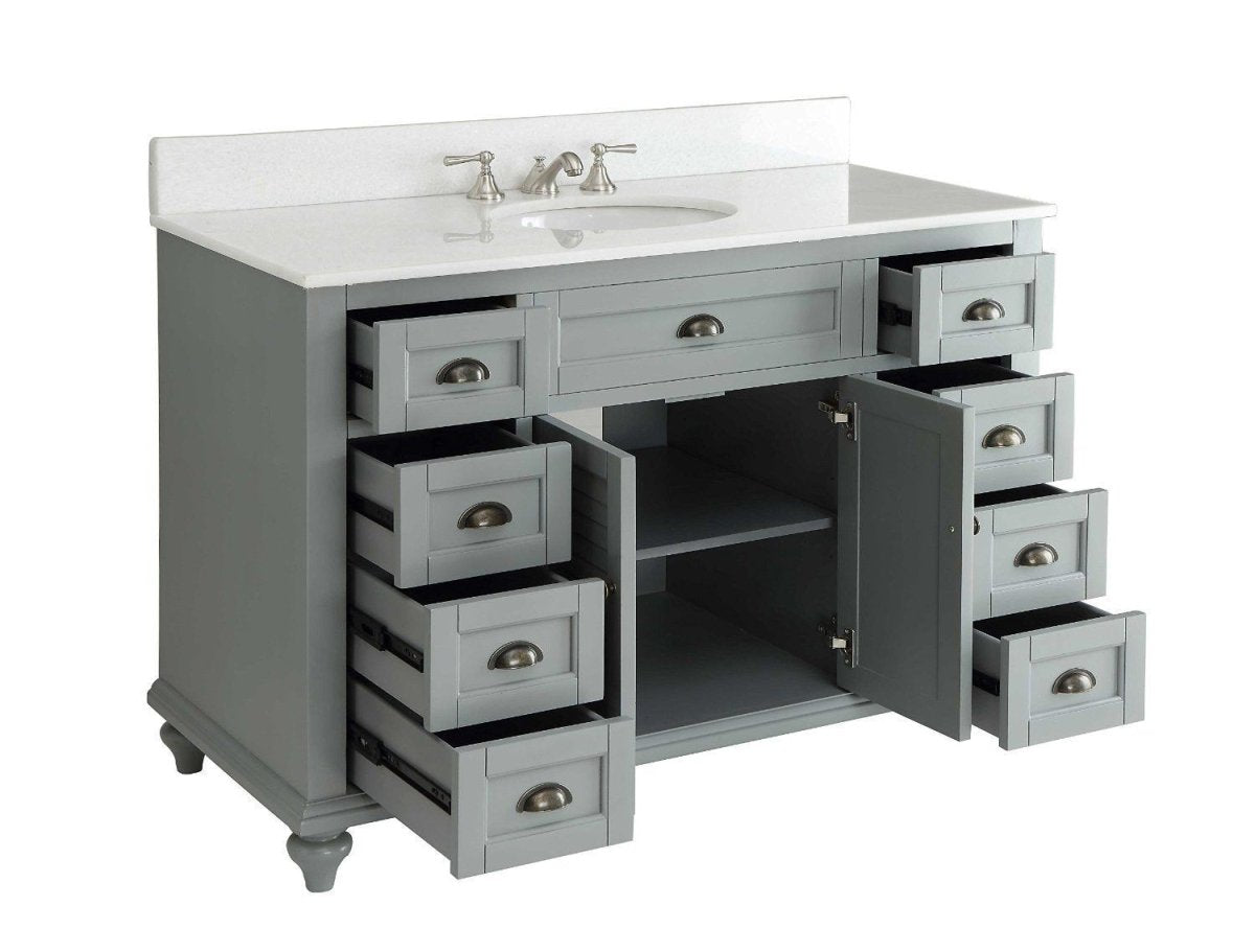 49" Benton Collection Cottage style Glennville Bathroom Sink Vanity GD28329CK (Grey) - Bentoncollections
