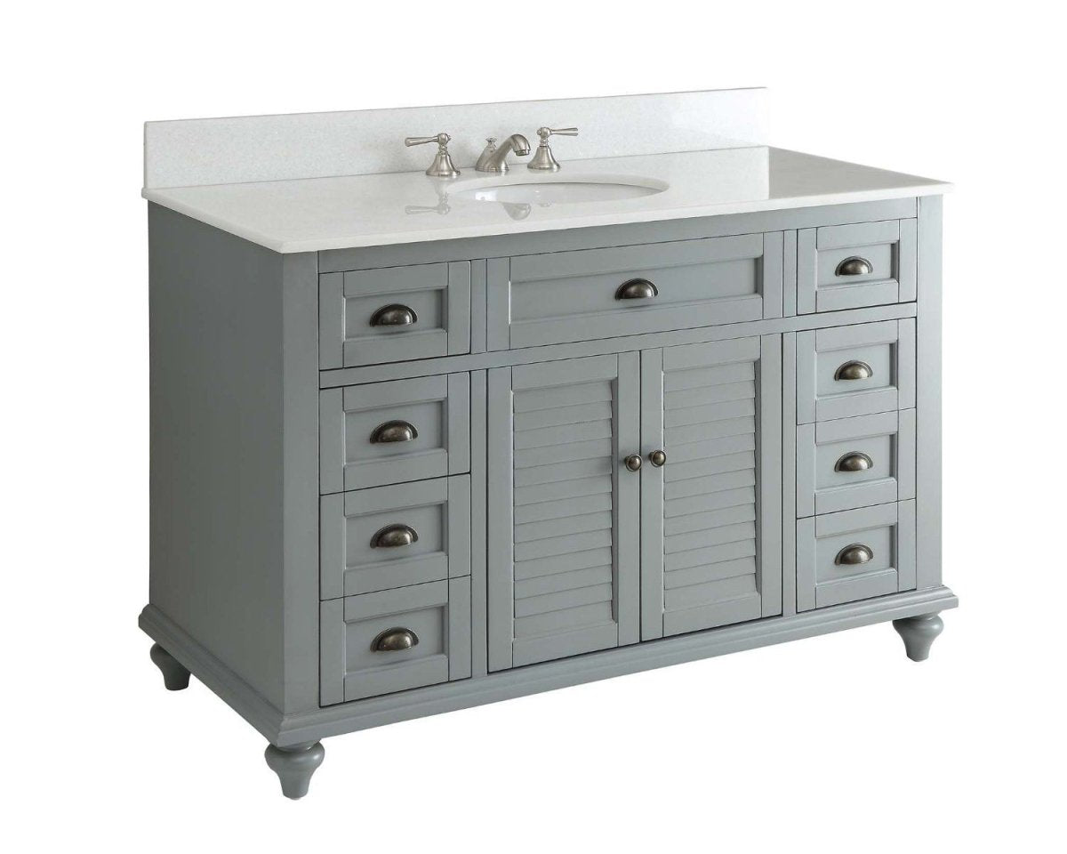 49" Benton Collection Cottage style Glennville Bathroom Sink Vanity GD28329CK (Grey) - Bentoncollections
