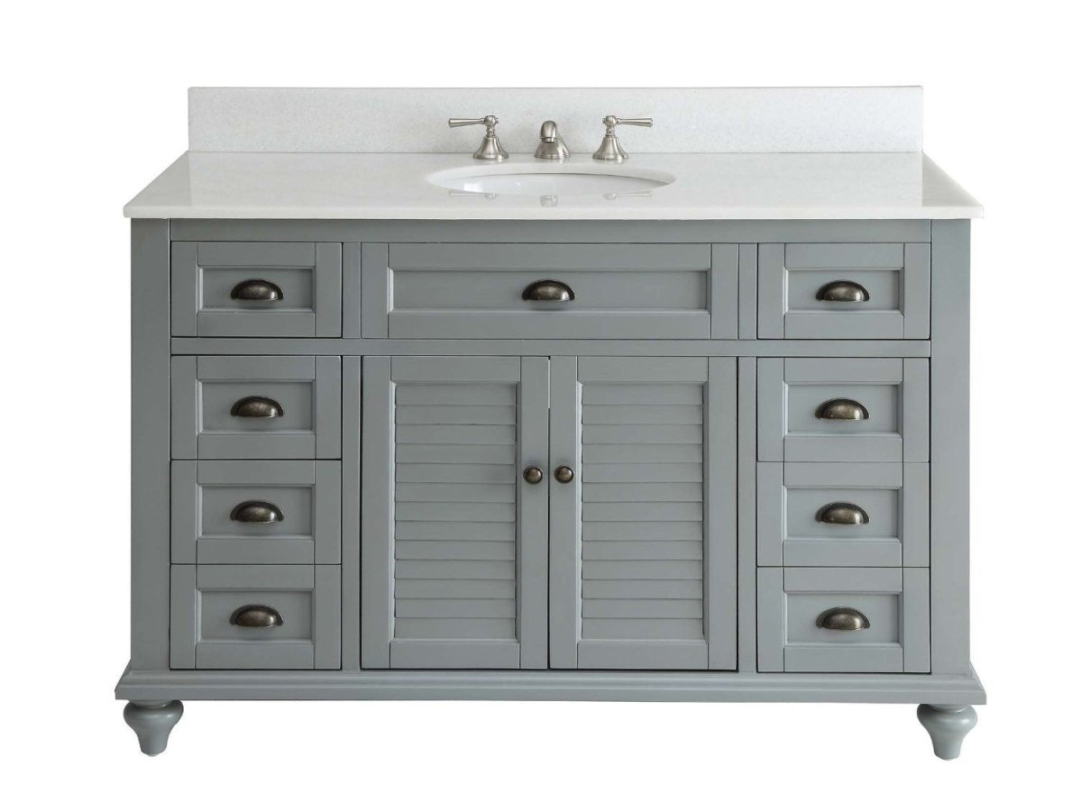 49" Benton Collection Cottage style Glennville Bathroom Sink Vanity GD28329CK (Grey) - Bentoncollections