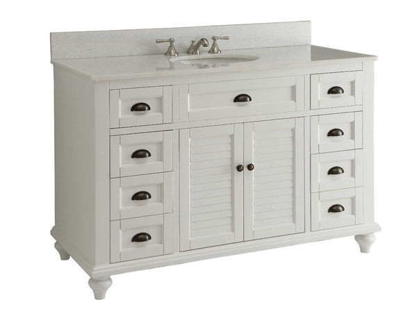 49" Cottage Style White Glennville Bathroom Sink Vanity - GD-28327W - Bentoncollections