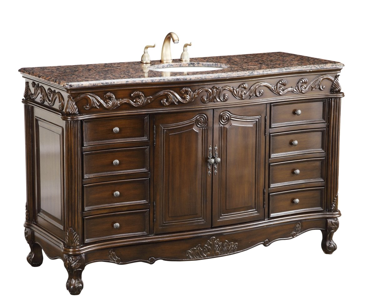 56" Beckham Bathroom Sink Vanity - Benton Collection CF-3882SB-TK-56 - Bentoncollections