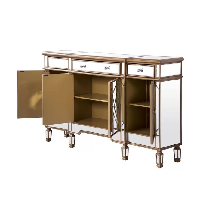 60" Andrea Mirrored Console - Model DH-427-304 - Bentoncollections