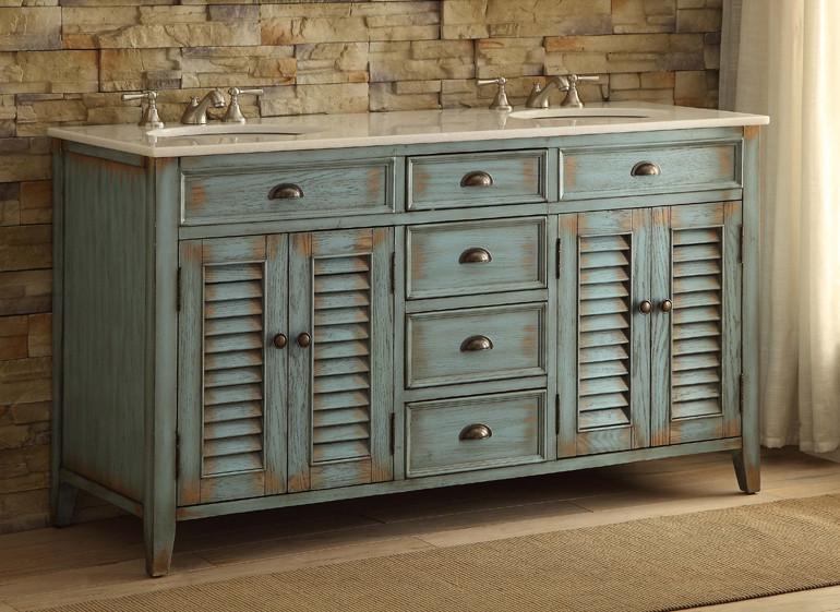 60" inch Benton Collection Abbeville Double Sink Vanity Model CF-88323-60BU - Bentoncollections