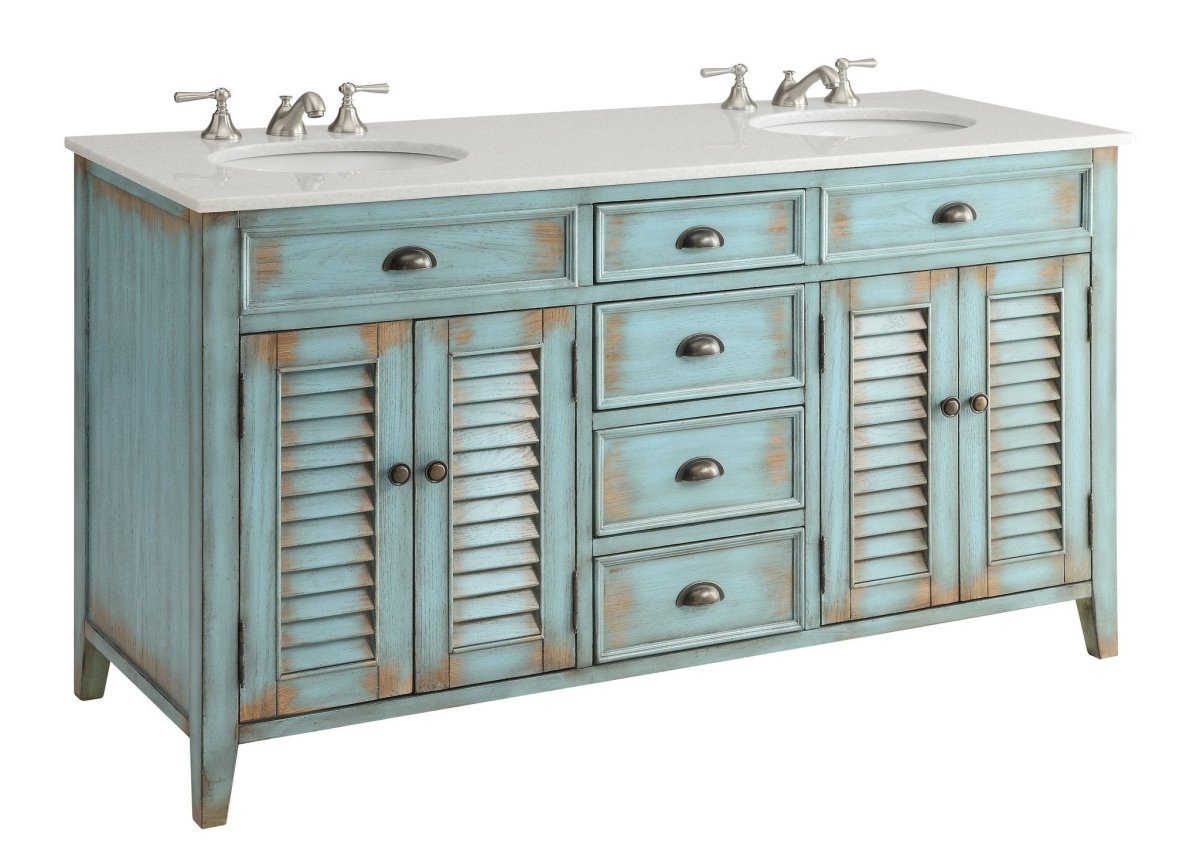 60" inch Benton Collection Abbeville Double Sink Vanity Model CF-88323-60BU - Bentoncollections