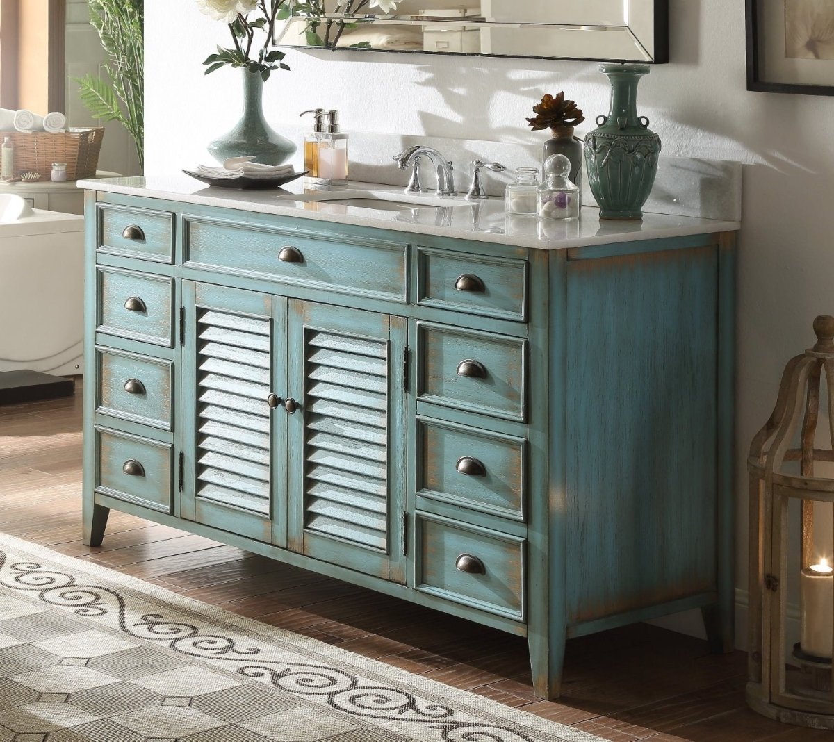 60" inch Benton Collection Abbeville Single Sink Vanity Model CF-66323-60BU - Bentoncollections