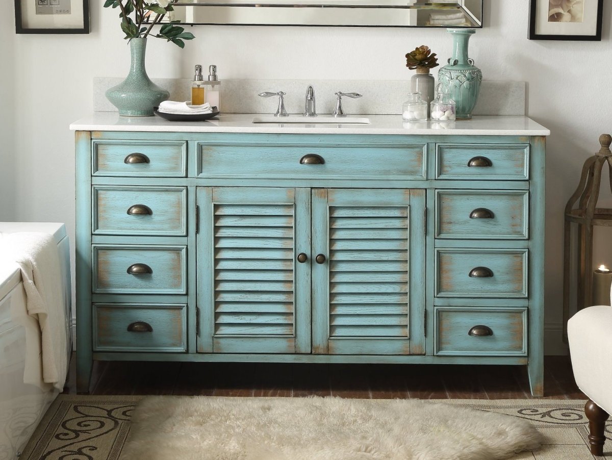 60" inch Benton Collection Abbeville Single Sink Vanity Model CF-66323-60BU - Bentoncollections