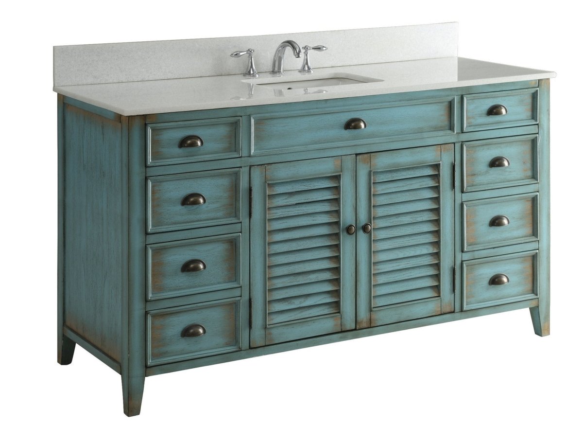 60" inch Benton Collection Abbeville Single Sink Vanity Model CF-66323-60BU - Bentoncollections