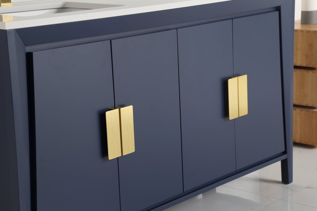 60" Larvotto Navy Blue Contemporary Double Sink Bathroom Vanity - CL-22NB60-QT - Bentoncollections